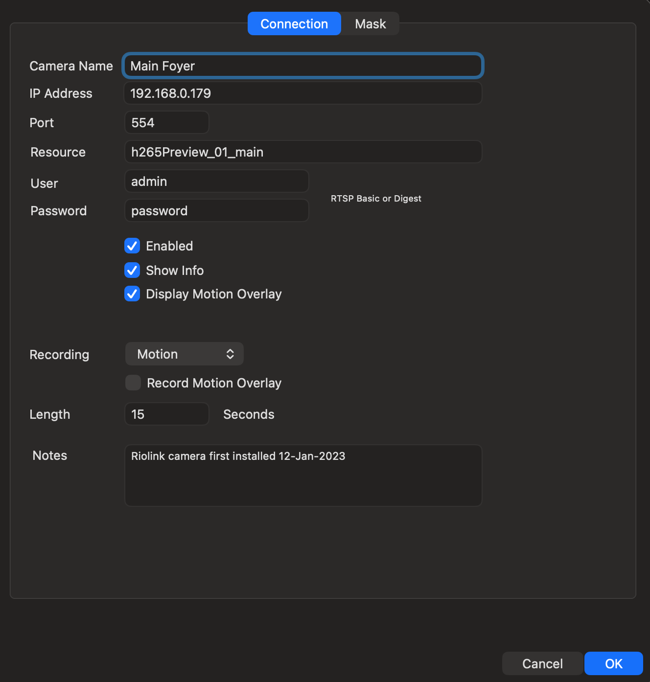 RTSP ONVIF H264 H265 HEVC